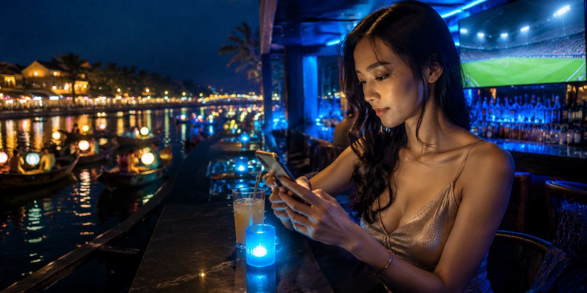 Người chơi trải nghiệm baccarat tại Hội An về đêm